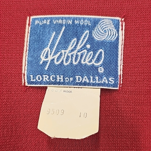 Hobbies Lorch of Dallas vtg red wool  jacket, lightweight longsleeve 3 button - Picture 7 of 11